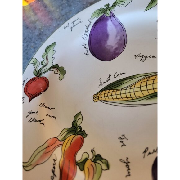 Sakura Garden Delight 1995 Stoneware Plate By Sue Zipki Vegetables Vtg 8.5" - Picture 5 of 7